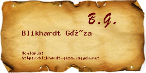Blikhardt Géza névjegykártya