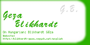 geza blikhardt business card