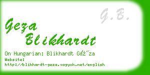 geza blikhardt business card